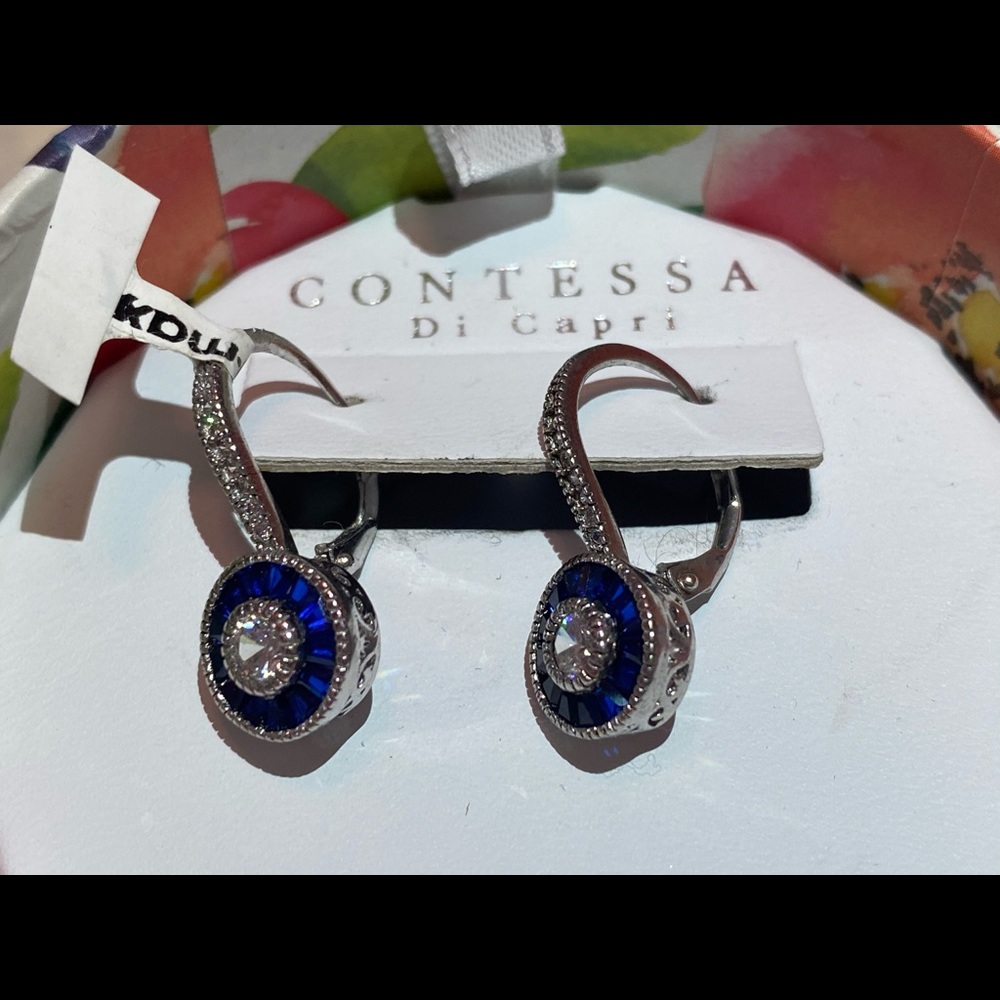 Contessa Sterling Silver Blue Earrings